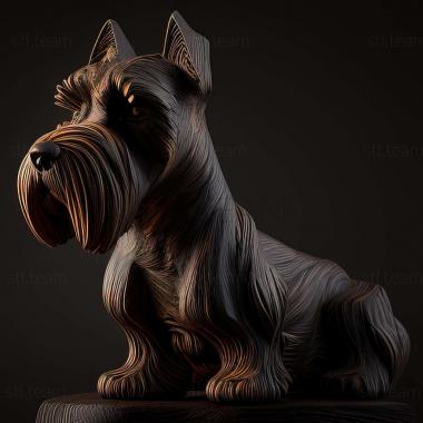 3D model Zwergschnauzer dog (STL)